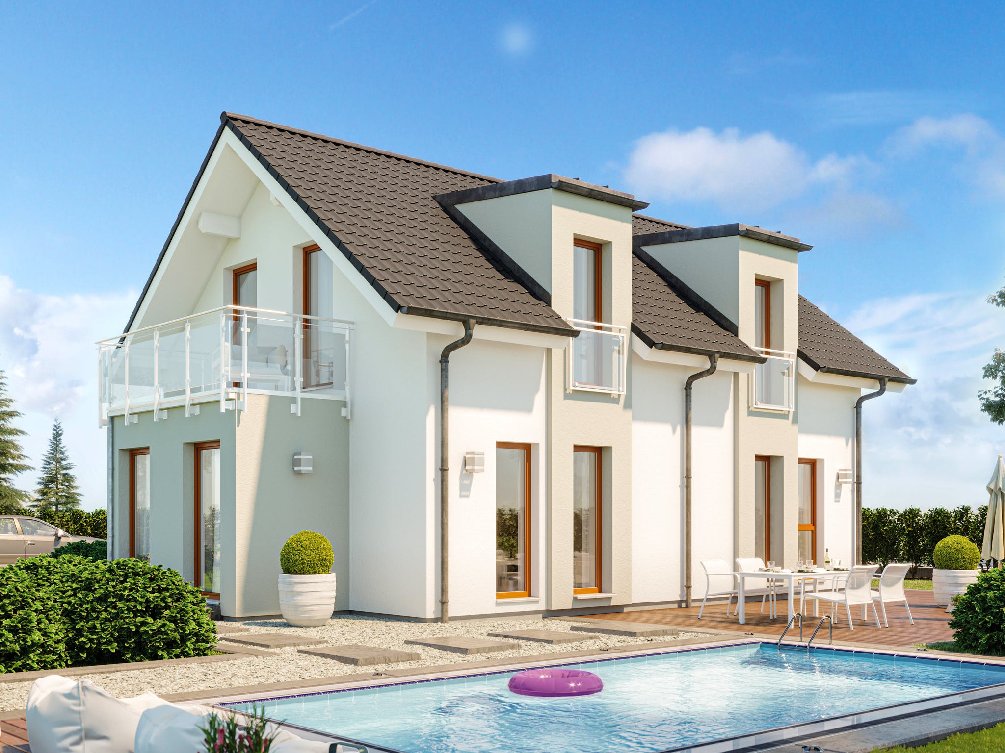 Fertighaus EDITION 120 V2 von Bien-Zenker Schlüsselfertig ab 250686€, Satteldach-Klassiker Außenansicht 1