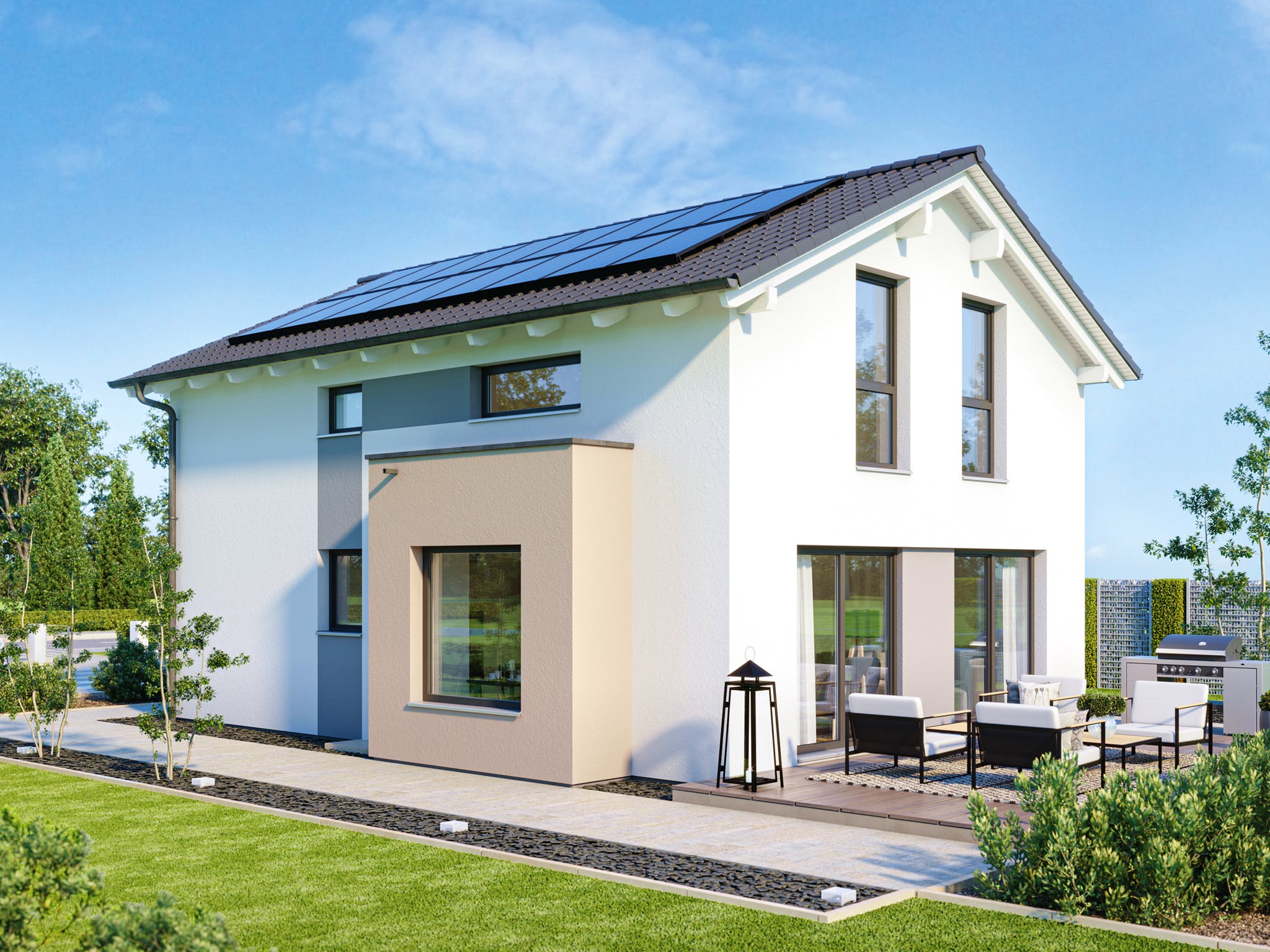 Fertighaus EDITION 120 V4 von Bien-Zenker Schlüsselfertig ab 250799€, Satteldach-Klassiker Außenansicht 1