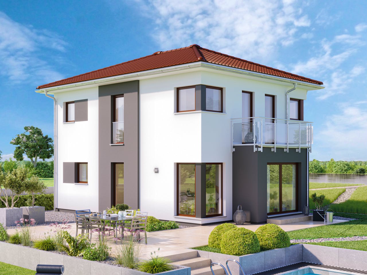 Fertighaus EDITION 123 V5 von Bien-Zenker Schlüsselfertig ab 361737€, Stadtvilla Außenansicht 1