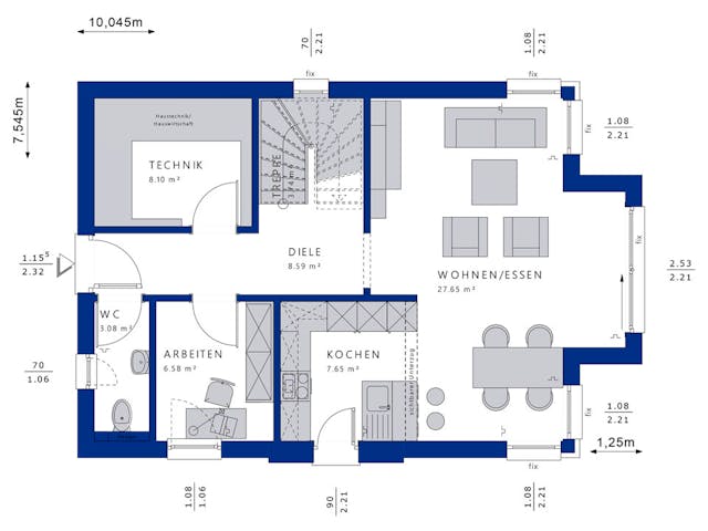 Fertighaus EDITION 123 V5 von Bien-Zenker Schlüsselfertig ab 330951€, Stadtvilla Grundriss 1 Fertighaus EDITION 123 V5 von Bien-Zenker Schlüsselfertig ab 330951€, Stadtvilla Grundriss 1