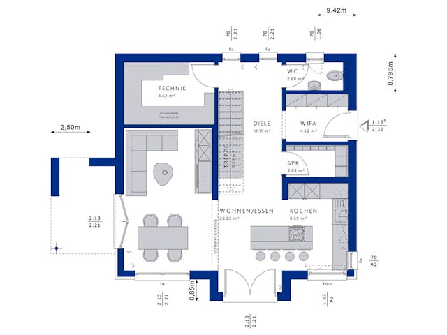 Fertighaus EDITION 134 V2 von Bien-Zenker Schlüsselfertig ab 349077€, Satteldach-Klassiker Grundriss 1 Fertighaus EDITION 134 V2 von Bien-Zenker Schlüsselfertig ab 349077€, Satteldach-Klassiker Grundriss 1