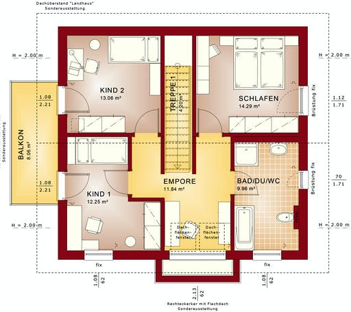 Fertighaus EDITION 134 V4 von Bien-Zenker Schlüsselfertig ab 266197€, Satteldach-Klassiker Grundriss 2