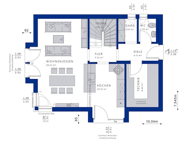 Fertighaus EVOLUTION 122 V6 von Bien-Zenker Schlüsselfertig ab 350575€, Stadtvilla Grundriss 1 Fertighaus EVOLUTION 122 V6 von Bien-Zenker Schlüsselfertig ab 350575€, Stadtvilla Grundriss 1
