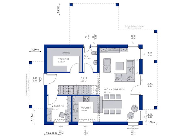 Fertighaus EVOLUTION 134 V4 von Bien-Zenker Schlüsselfertig ab 354465€, Stadtvilla Grundriss 1 Fertighaus EVOLUTION 134 V4 von Bien-Zenker Schlüsselfertig ab 354465€, Stadtvilla Grundriss 1