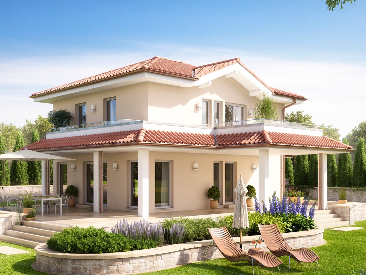 Fertighaus EVOLUTION 134 V4 von Bien-Zenker Schlüsselfertig ab 386719€, Stadtvilla Außenansicht 1