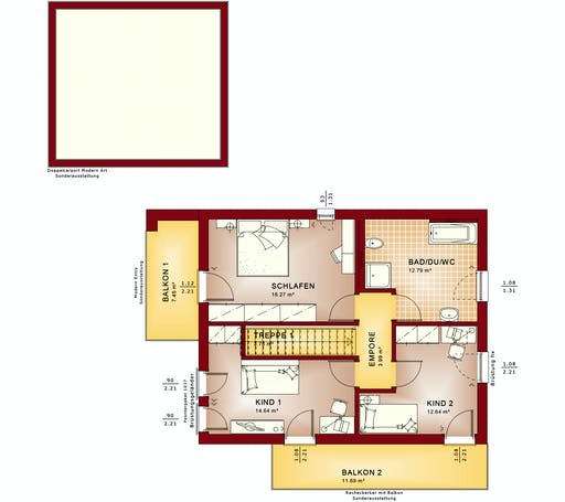 Fertighaus EVOLUTION 134 V5 von Bien-Zenker Schlüsselfertig ab 315538€, Cubushaus Grundriss 2
