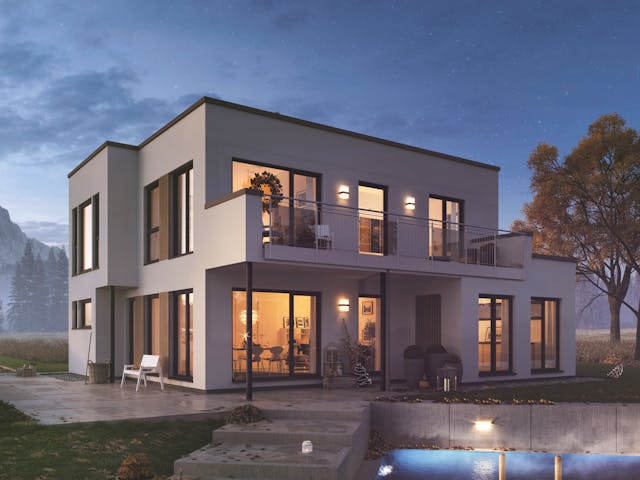 Fertighaus EVOLUTION 152 V7 von Bien-Zenker Schlüsselfertig ab 437013€, Cubushaus Außenansicht 3