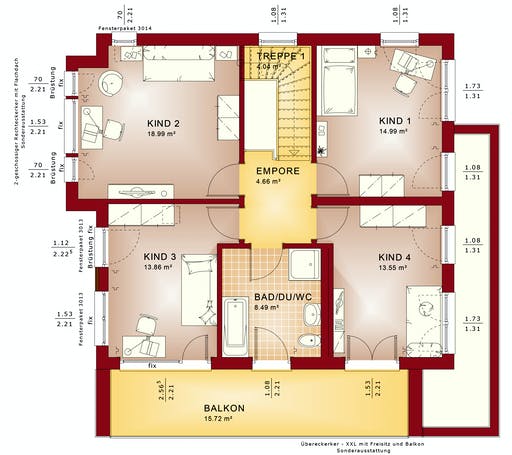 Fertighaus EVOLUTION 152 V7 von Bien-Zenker Schlüsselfertig ab 326775€, Cubushaus Grundriss 2