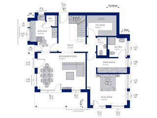 Fertighaus EVOLUTION 152 V7 von Bien-Zenker Schlüsselfertig ab 437013€, Cubushaus Grundriss 1