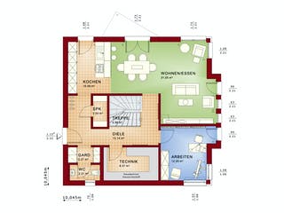 Fertighaus EVOLUTION 161 V3 von Bien-Zenker Schlüsselfertig ab 415446€, Satteldach-Klassiker Grundriss 1