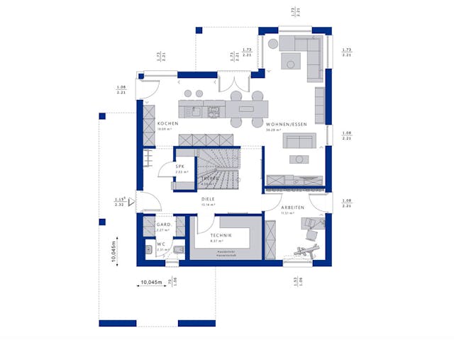 Fertighaus EVOLUTION 161 V4 von Bien-Zenker Schlüsselfertig ab 381036€, Satteldach-Klassiker Grundriss 1 Fertighaus EVOLUTION 161 V4 von Bien-Zenker Schlüsselfertig ab 381036€, Satteldach-Klassiker Grundriss 1