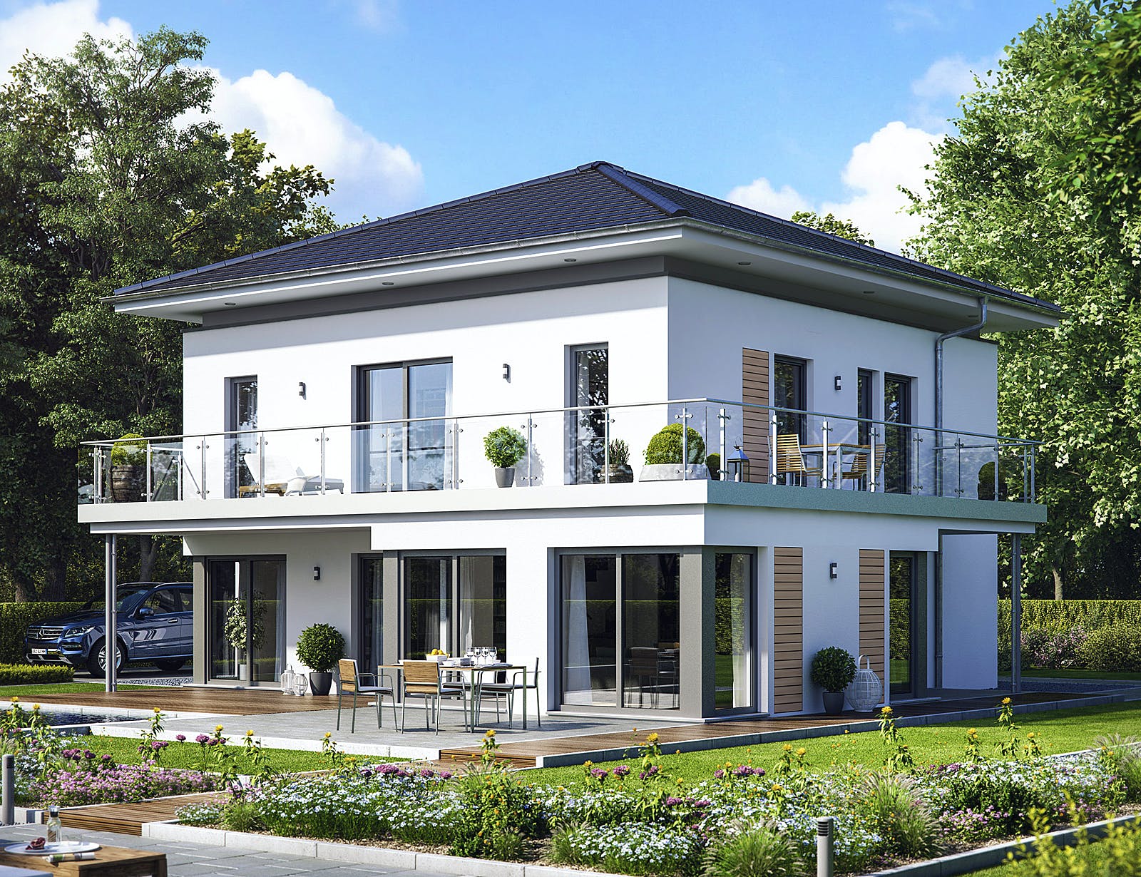 Fertighaus EVOLUTION 161 V5 von Bien-Zenker Schlüsselfertig ab 378383€, Stadtvilla Außenansicht 1