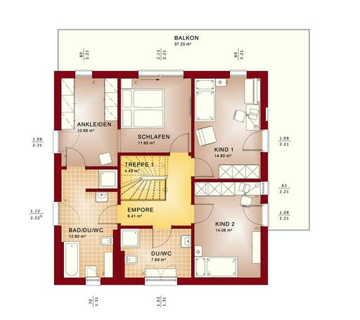 Fertighaus EVOLUTION 161 V5 von Bien-Zenker Schlüsselfertig ab 349243€, Stadtvilla Grundriss 2
