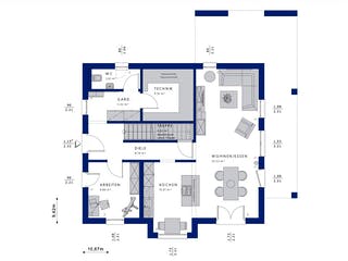 Fertighaus EVOLUTION 162 V4 von Bien-Zenker Schlüsselfertig ab 418006€, Satteldach-Klassiker Grundriss 1