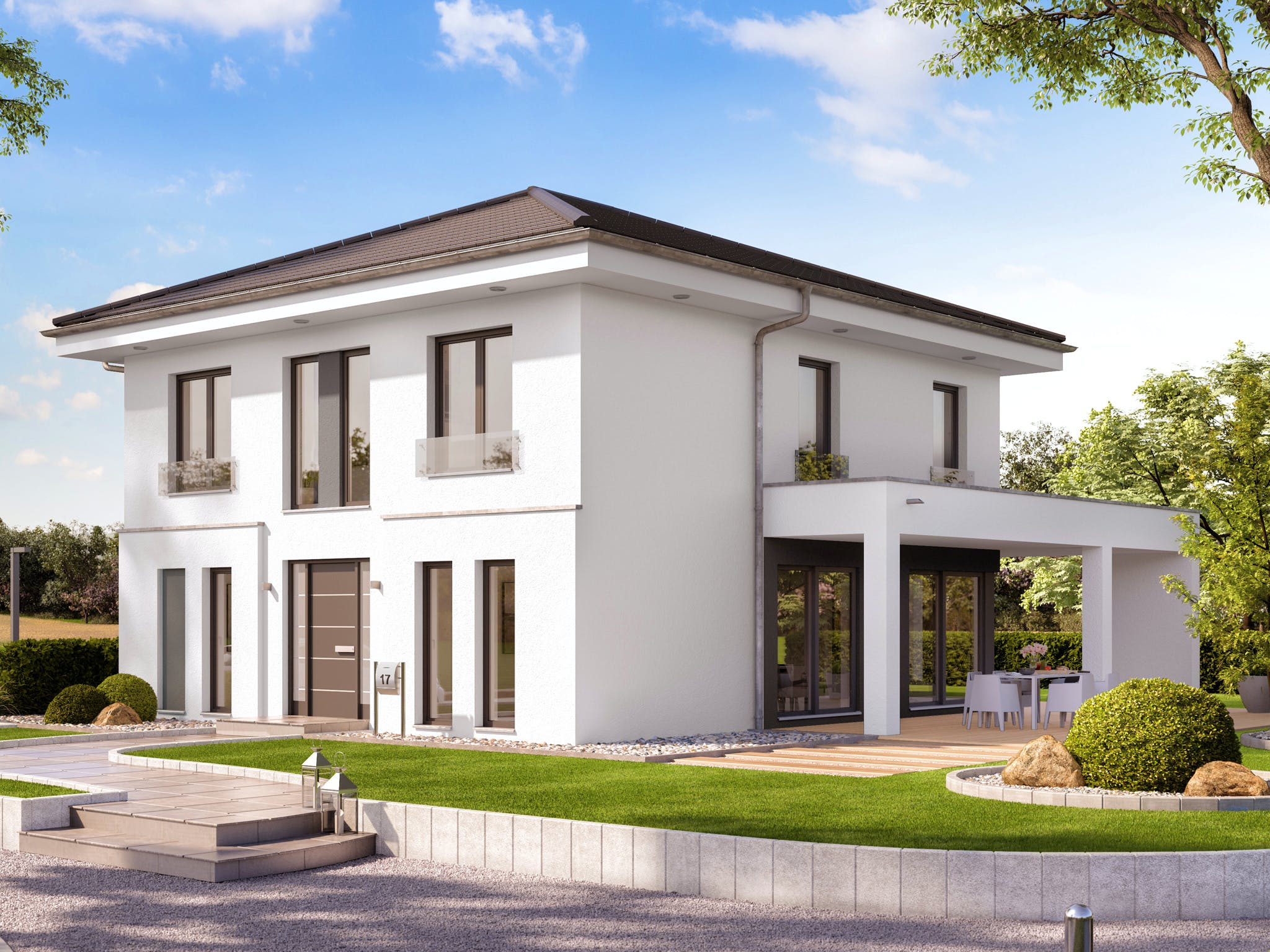 Fertighaus EVOLUTION 162 V5 von Bien-Zenker Schlüsselfertig ab 381551€, Stadtvilla Außenansicht 1