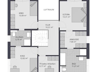 Massivhaus Entwurf CL178 von FAVORIT Massivhaus, Stadtvilla Grundriss 2