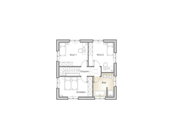 Massivhaus STADTVILLA 120 von Kähler Massivhaus Schlüsselfertig ab 354600€, Stadtvilla Grundriss 1