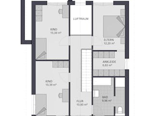 Massivhaus Entwurf SL157 von FAVORIT Massivhaus Schlüsselfertig ab 384834€, Satteldach-Klassiker Grundriss 2