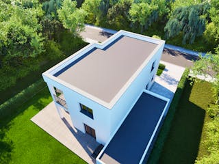 Massivhaus Entwurf CD108 von FAVORIT Massivhaus, Cubushaus Außenansicht 8