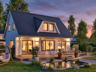 Massivhaus Doberan von TIMOWA Massivhäuser Schlüsselfertig ab 284900€, Satteldach-Klassiker Außenansicht 2