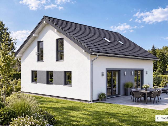Fertighaus Junto 190 von Fingerhut Haus Schlüsselfertig ab 586552€, Satteldach-Klassiker Außenansicht 1