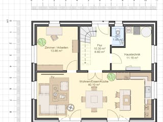 Massivhaus Jubilé-Haus 160 von GfG-Architektenhäuser Schlüsselfertig ab 299900€, Satteldach-Klassiker Grundriss 1