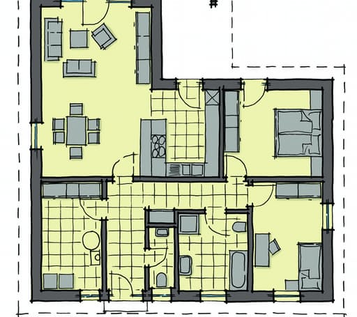 Fertighaus Calvados von GUSSEK HAUS Schlüsselfertig ab 272800€, Bungalow Grundriss 1