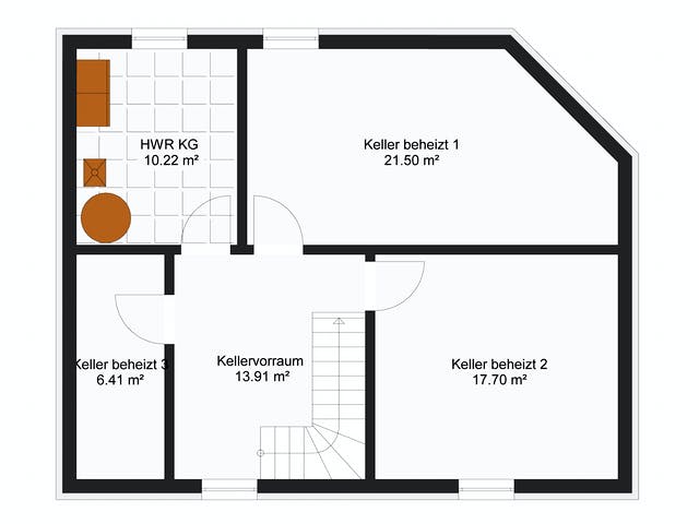 Massivhaus Cantone mit Keller von Massivhaus Rhein-Lahn Ausbauhaus ab 165270€, Satteldach-Klassiker Grundriss 3