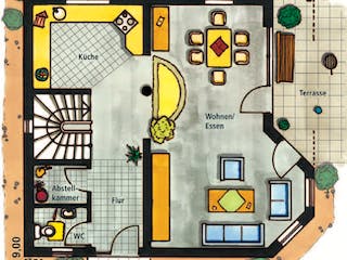 Massivhaus Capri von VARIANT-HAUS Bausatzhaus ab 36838€, Satteldach-Klassiker Grundriss 1