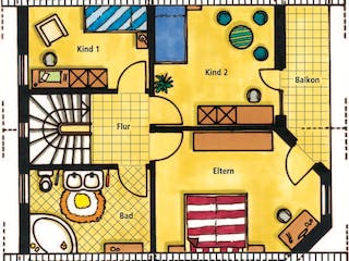 Massivhaus Capri von VARIANT-HAUS Bausatzhaus ab 36838€, Satteldach-Klassiker Grundriss 2