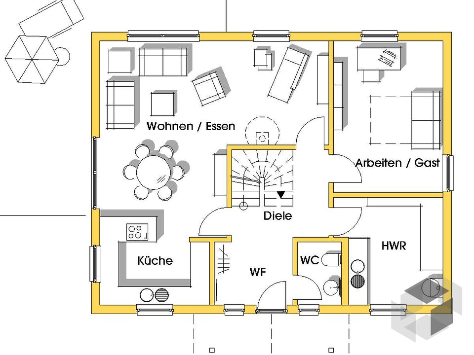 Carmen (KfW-Effizienzhaus 40) von Dammann-Haus Grundriss