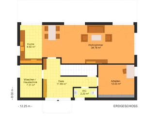 Fertighaus Carolina 162 von Klaus Kowalski Immobilien Schlüsselfertig ab 205218€, Satteldach-Klassiker Grundriss 2
