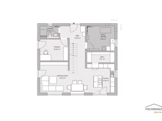 Fertighaus Modern 156 (Diamant XL grande) von FischerHaus, Satteldach-Klassiker Grundriss 1