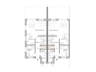 Massivhaus REIHENHAUS 120 MIT BELIEBIG VIELEN WOHNEINHEITEN von Kähler Massivhaus, Stadtvilla Grundriss 1