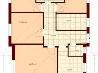 Massivhaus Gingst von TIMOWA Massivhäuser Schlüsselfertig ab 266900€, Bungalow Grundriss 1