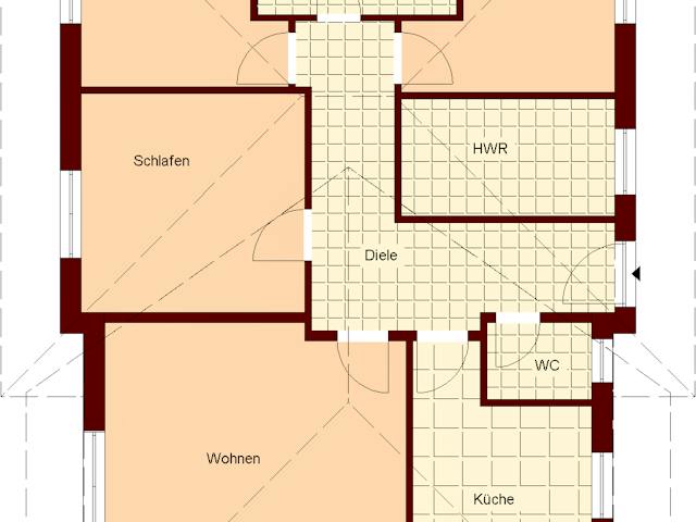 Massivhaus Gingst von TIMOWA Massivhäuser Schlüsselfertig ab 266900€, Bungalow Grundriss 1