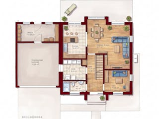 Massivhaus Stadthaus 155 von TIMOWA Massivhäuser, Stadtvilla Grundriss 1