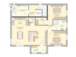 Fertighaus Bonvenon von Fingerhut Haus Schlüsselfertig ab 586030€, Satteldach-Klassiker Grundriss 3