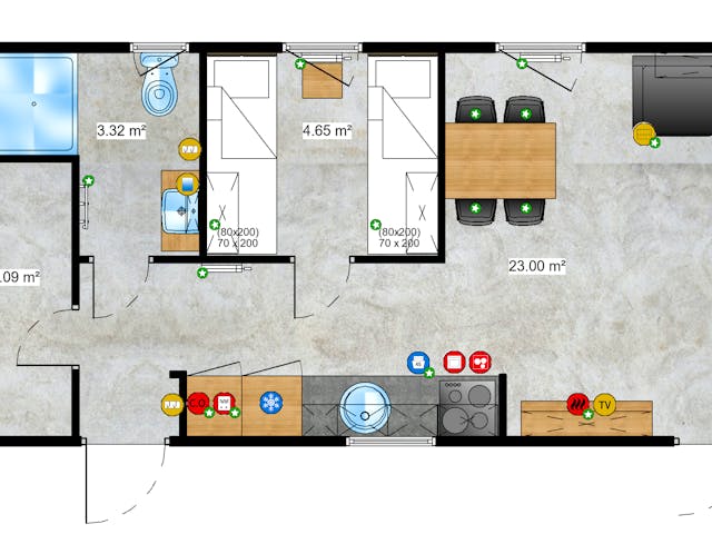 Fertighaus Texel von Easy Homes - Tiny- & Modulhäuser Schlüsselfertig ab 129900€, Bungalow Grundriss 1