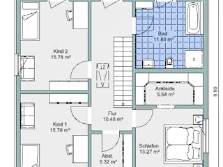 Fertighaus Bestseller Weitblick 160 von BoHolz Haus Schlüsselfertig ab 442725€, Stadtvilla Grundriss 2