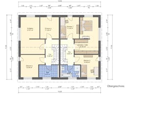 Massivhaus Modernes Zweifamilienhaus mit zwei eigenständigen Wohneinheiten von VARIODOMO Bausysteme, Grundriss 2