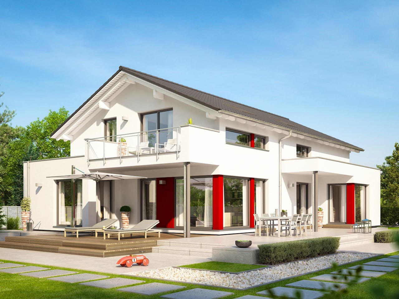 Fertighaus CELEBRATION 211 V4 von Bien-Zenker Schlüsselfertig ab 551716€, Satteldach-Klassiker Außenansicht 1