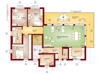 Fertighaus CELEBRATION 282 V3 von Bien-Zenker Schlüsselfertig ab 447948€, Satteldach-Klassiker Grundriss 2
