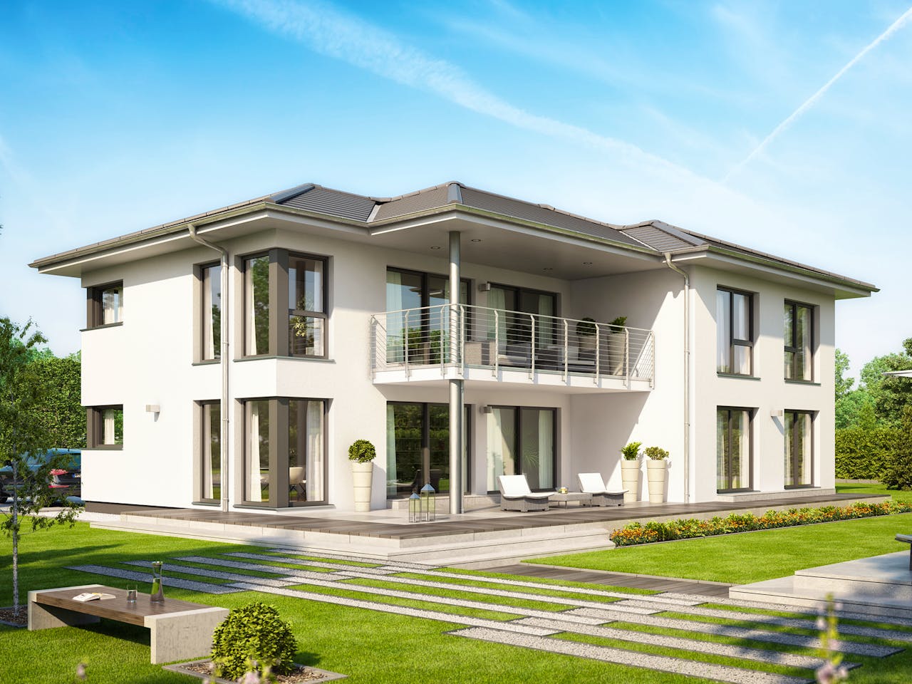 Fertighaus CELEBRATION 282 V2 von Bien-Zenker Schlüsselfertig ab 590641€, Stadtvilla Außenansicht 1