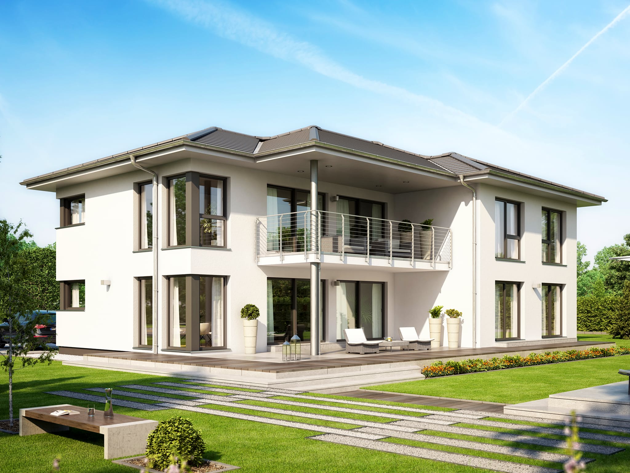 Fertighaus CELEBRATION 282 V2 von Bien-Zenker Schlüsselfertig ab 629243€, Stadtvilla Außenansicht 1
