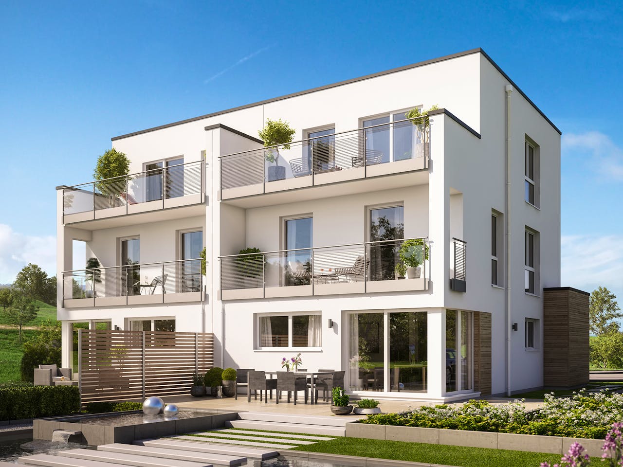 Fertighaus CELEBRATION 122 V7 XL von Bien-Zenker Schlüsselfertig ab 480436€, Cubushaus Außenansicht 1