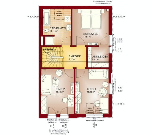 Fertighaus CELEBRATION 139 V2 L von Bien-Zenker Schlüsselfertig ab 286839€, Satteldach-Klassiker Grundriss 2