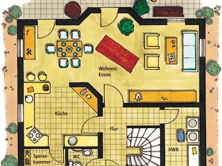 Massivhaus Cesano von VARIANT-HAUS Bausatzhaus ab 40113€, Satteldach-Klassiker Grundriss 1