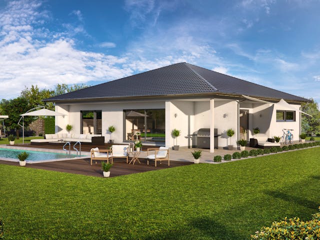 Fertighaus Bungalow 22-149 von BoHolz Haus Schlüsselfertig ab 422575€, Bungalow Außenansicht 1