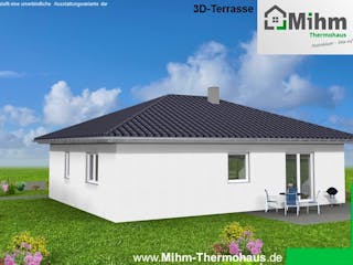 Massivhaus Bungalow90WD von Mihm Thermobau, Bungalow Außenansicht 8